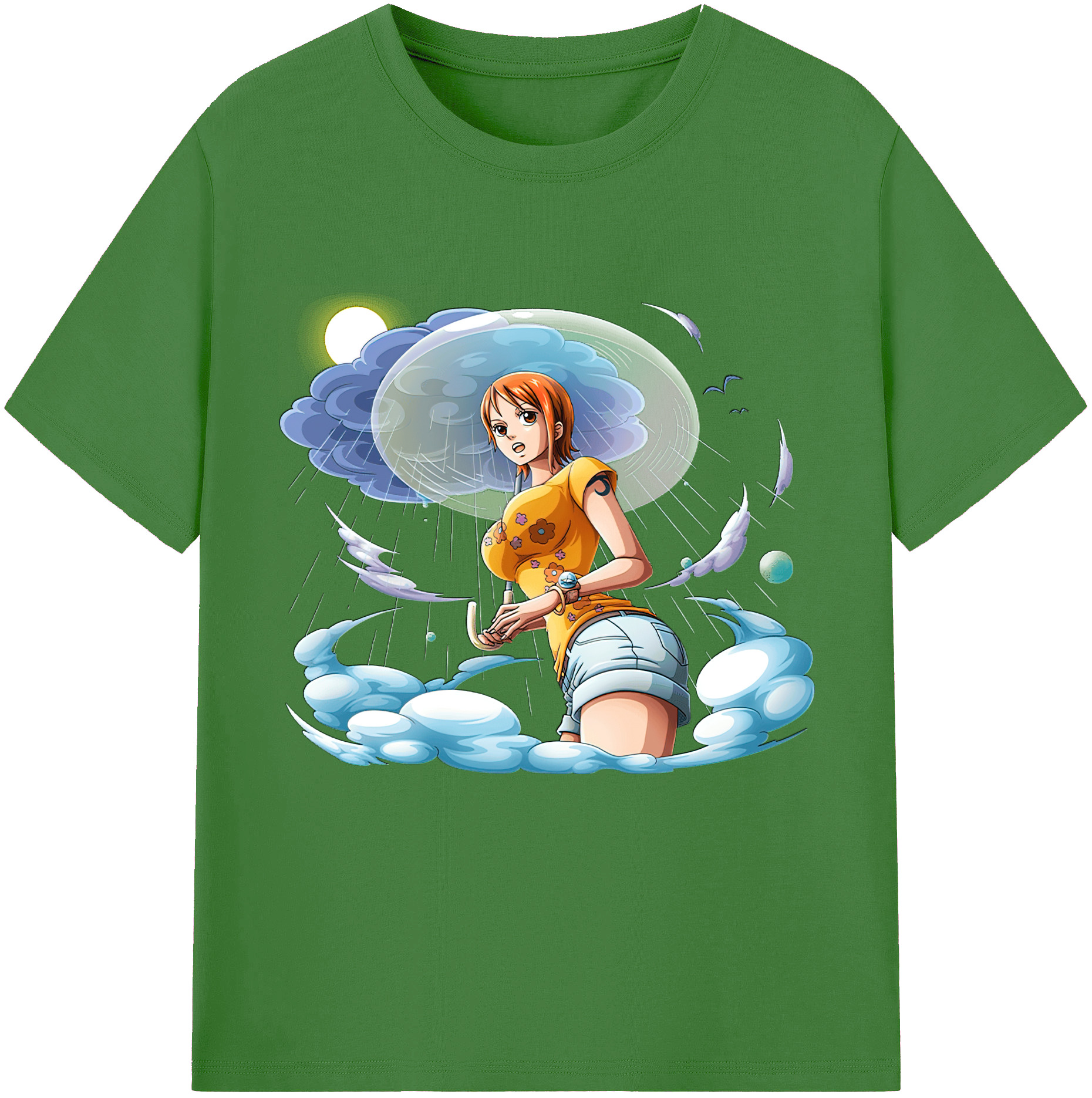 （画像用） ワンピース ナミ ONE PIECE Nami レディースカジュアルプリントTシャツ（綿100％）